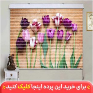 پرده زبرا دومکانیزم تصویری چاپی گل دار کد AZD-03